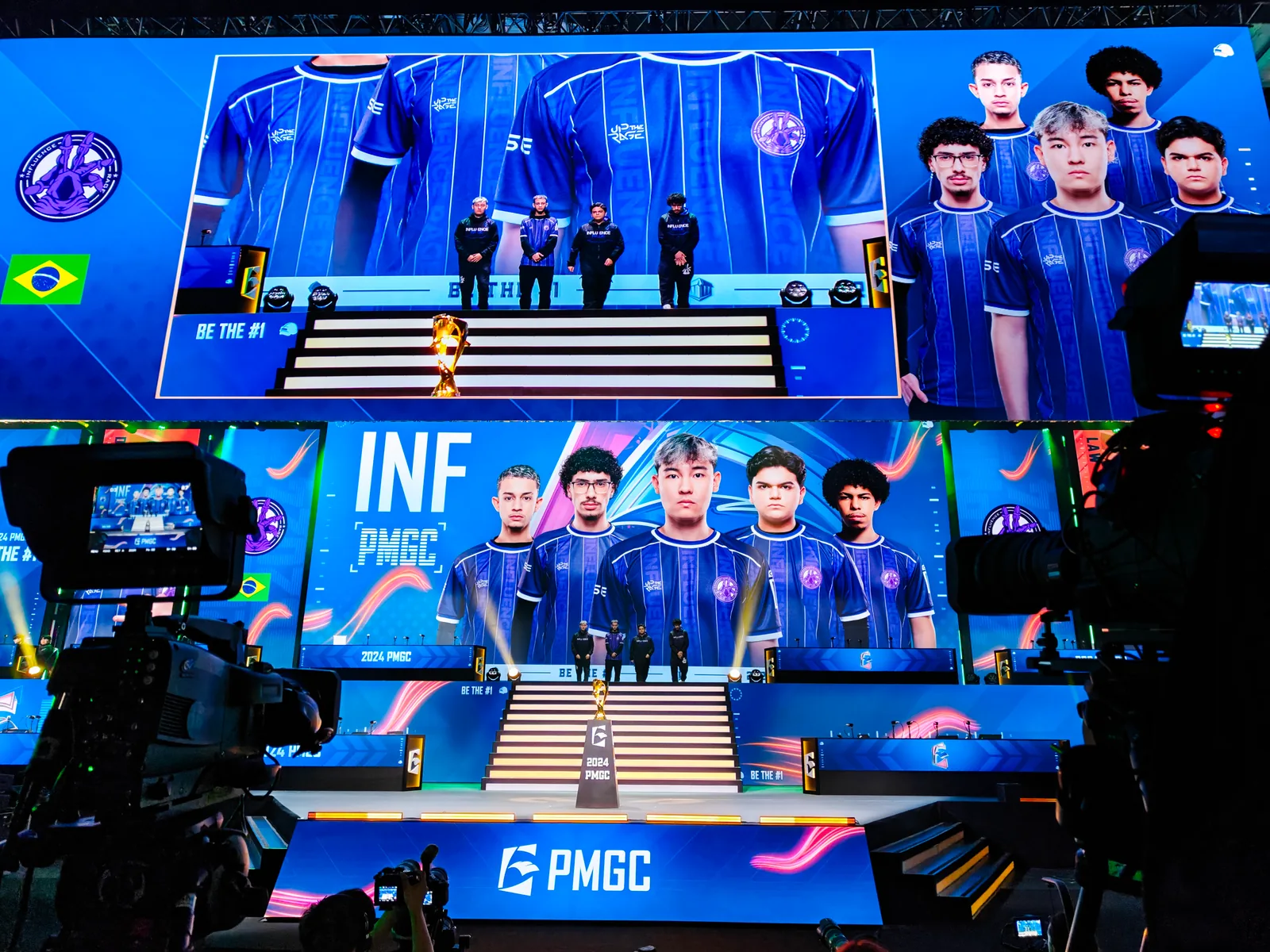 Airframe Media cameras covering the 2024 PUBG Global Championship stage at a large live event.