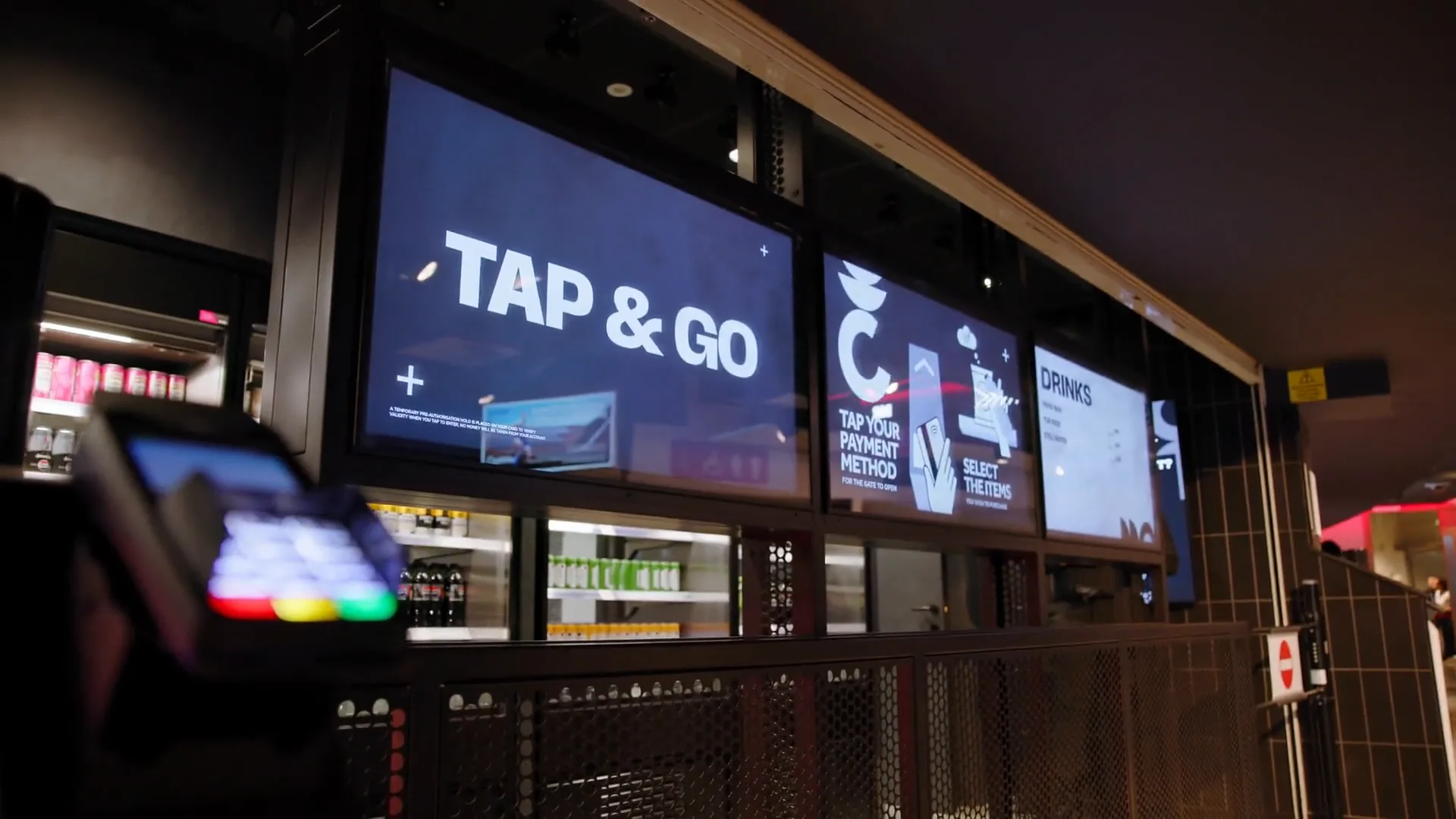 Tap-and-go instructions displayed above the bar