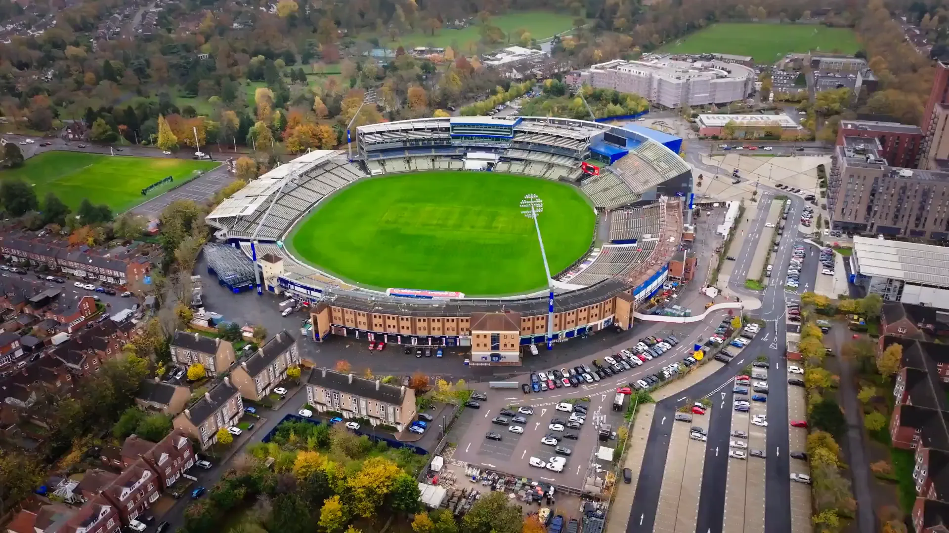 Aerial view of Edgbaston stadium