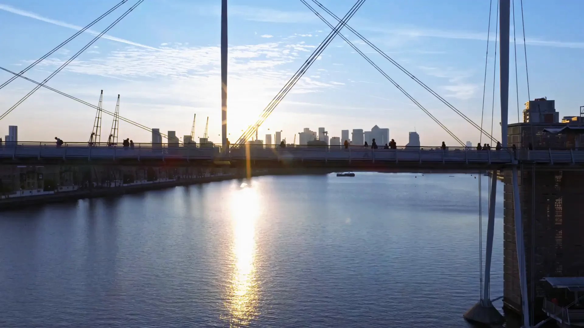 Sunset across the Royal Docks beside ExCeL London