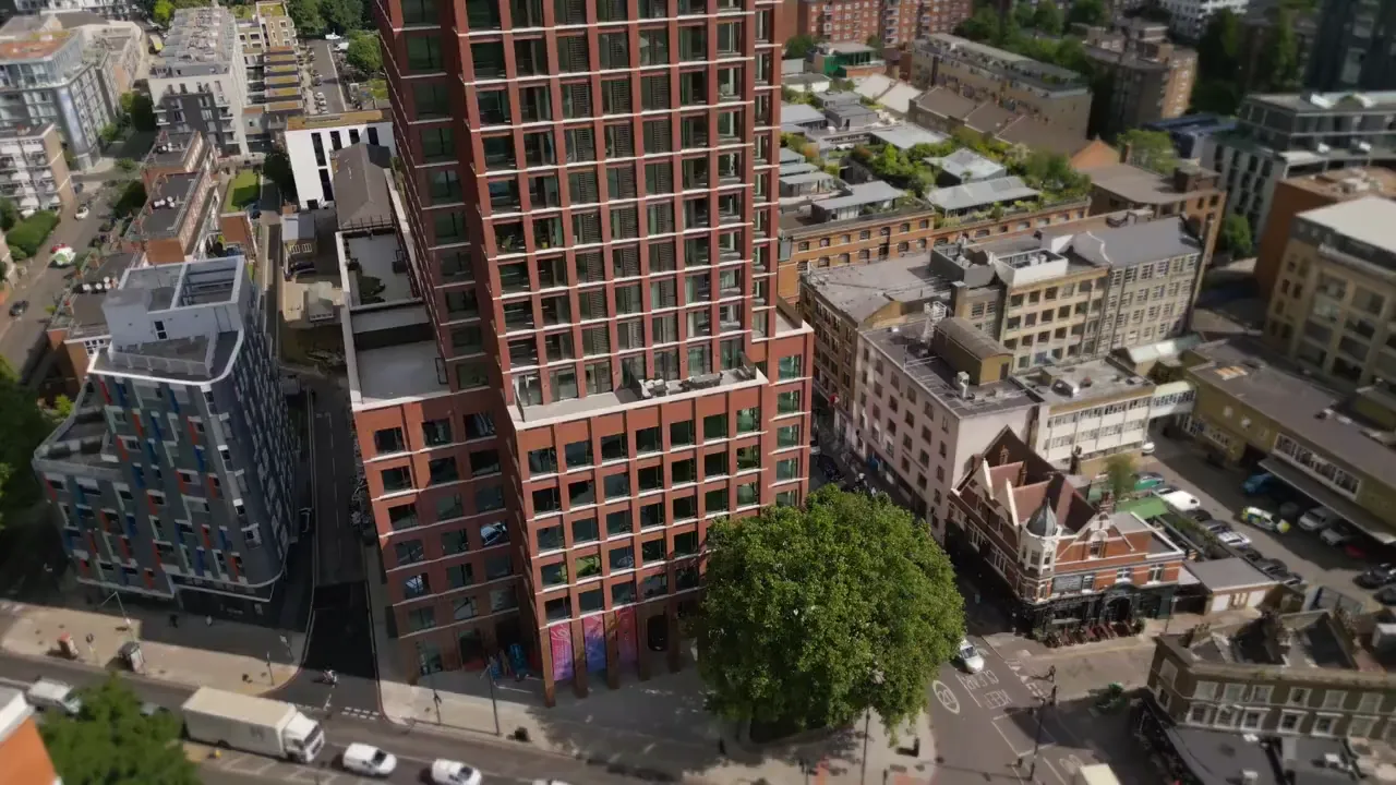 Aerial view of The Arc on City Road, London