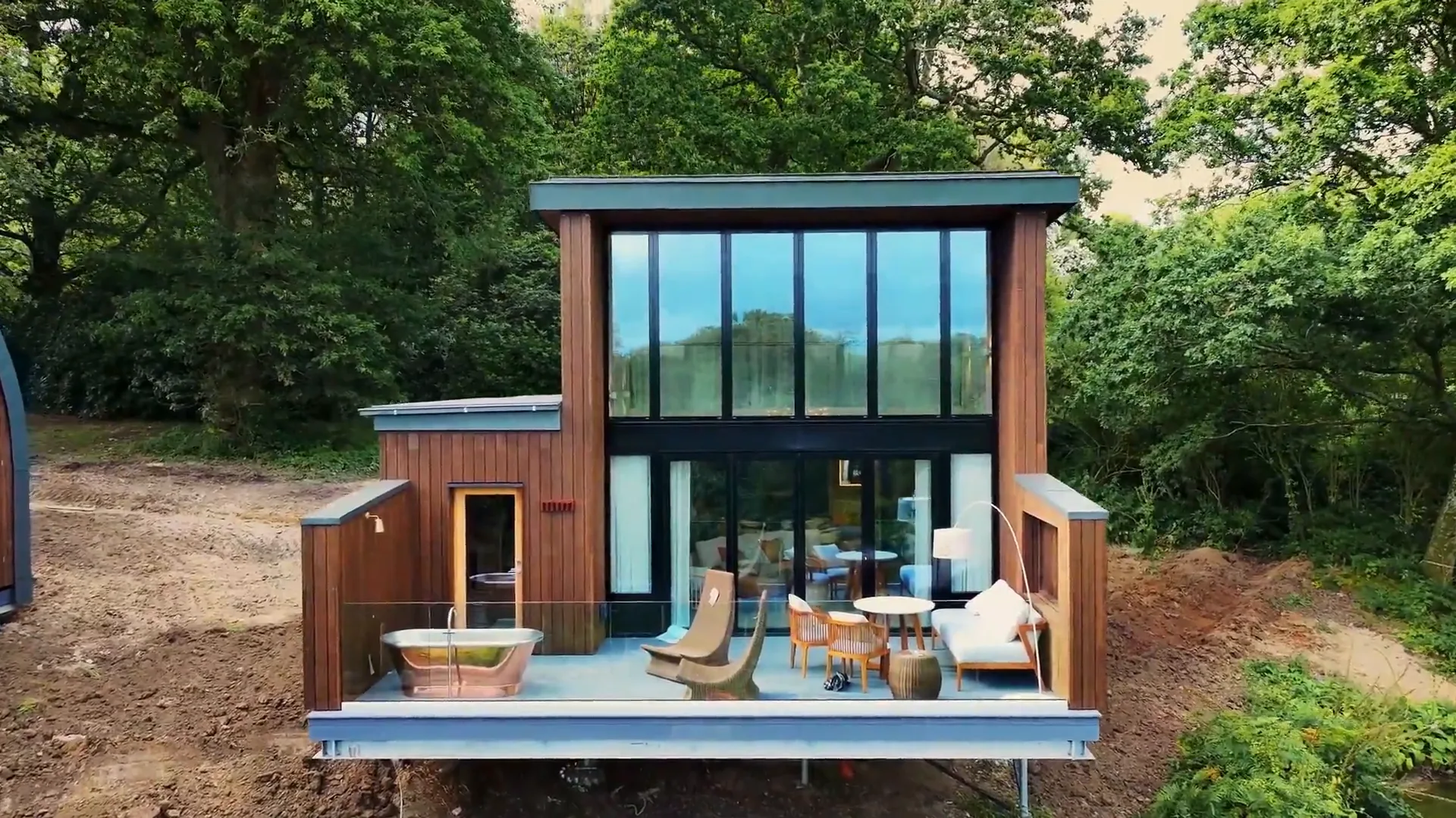 A waterside lodge at The Reeds, South Lodge