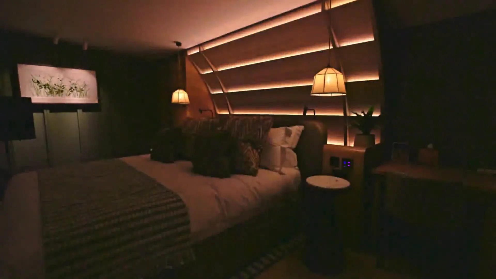 A softly lit wellness room inside The Reeds