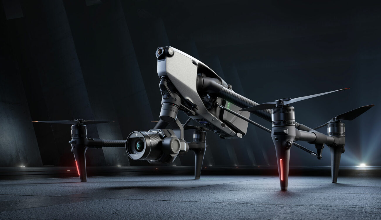 DJI Inspire 3 drone in flight, showcasing advanced technology for professional aerial photography.